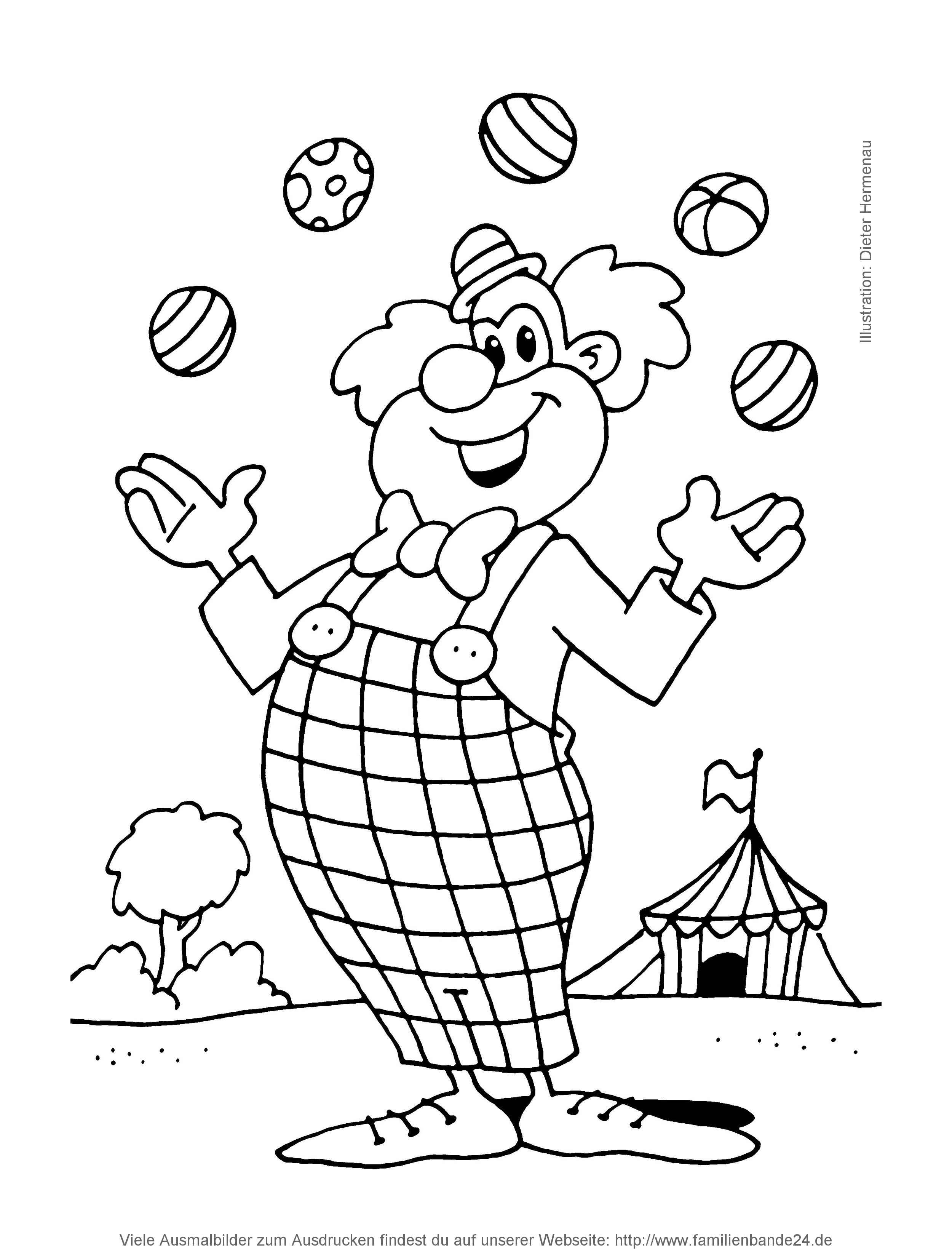 Illustration Ausmalbilder: Zirkus