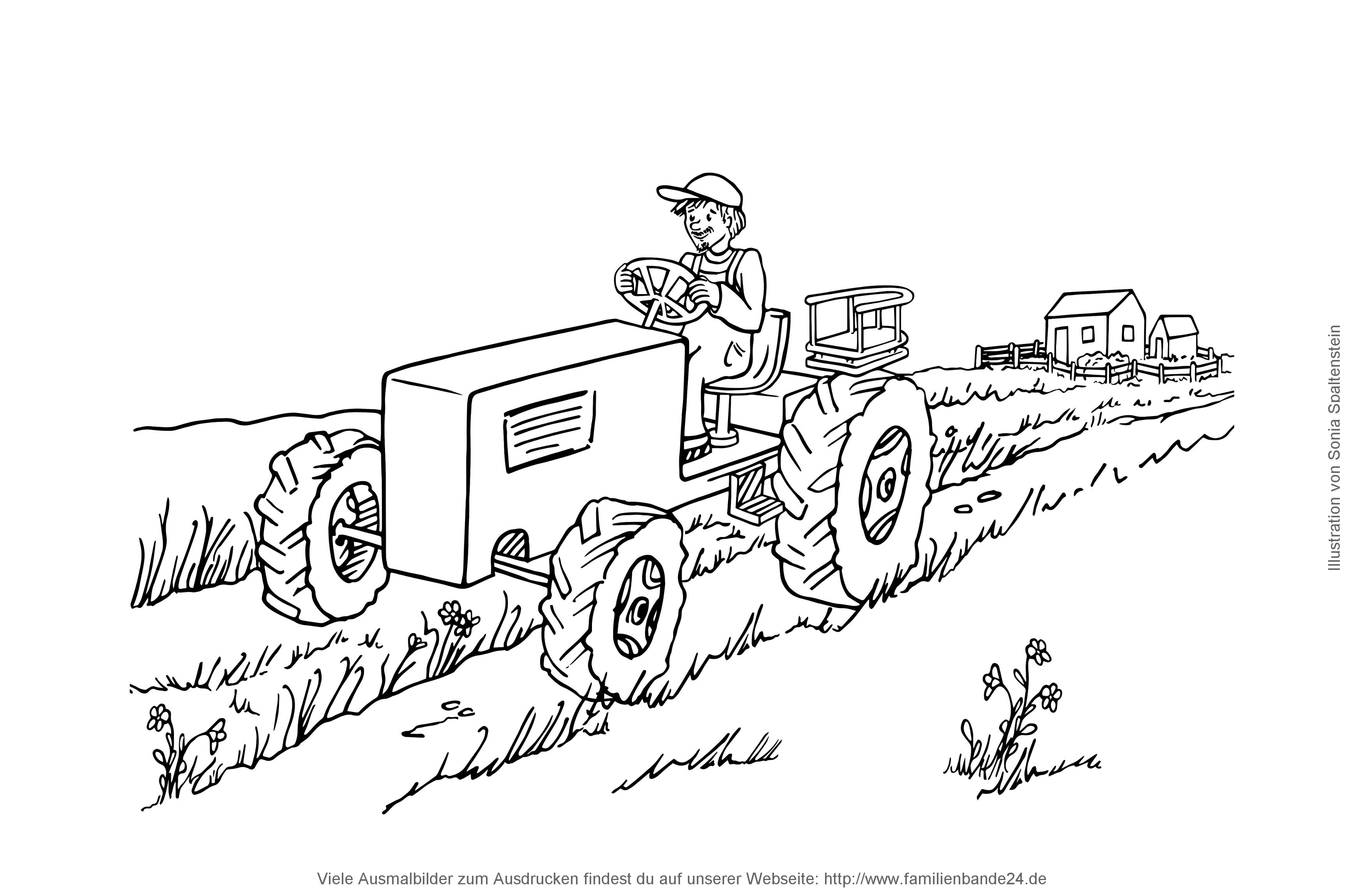Illustration Ausmalbilder: Bauernhof