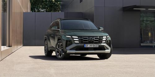 Foto in Schrägansicht des Hyundai Tuscon