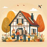 Illustration Hausbau-Träume heutzutage verwirklichen